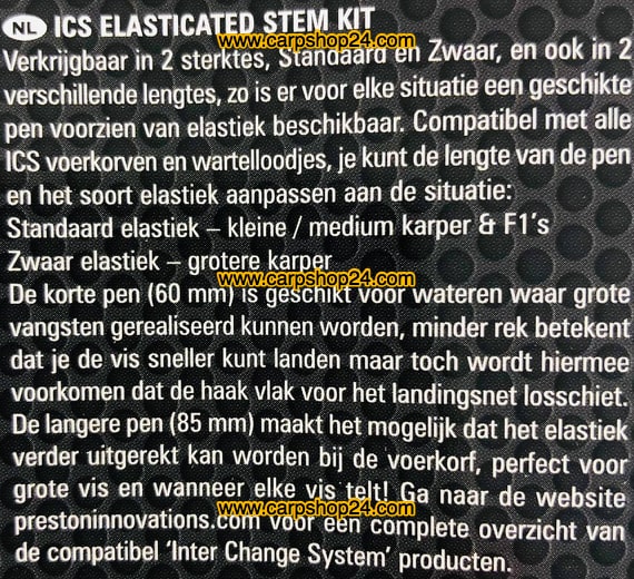 Preston ICS Elasticated Stem Kit