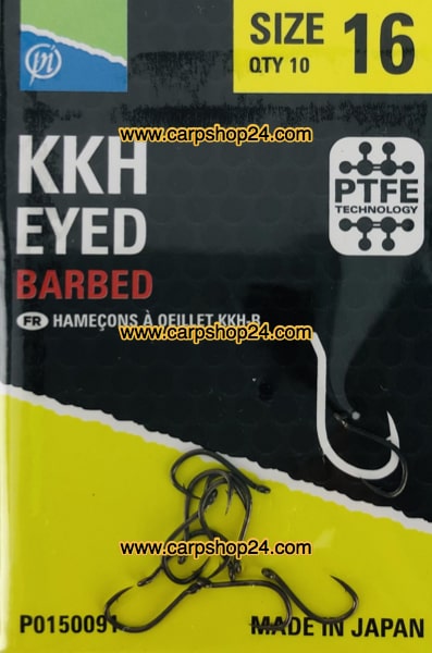 Preston KKH Eyed Barbed Haaken Weerhaak Oog Nr 16 P0150091