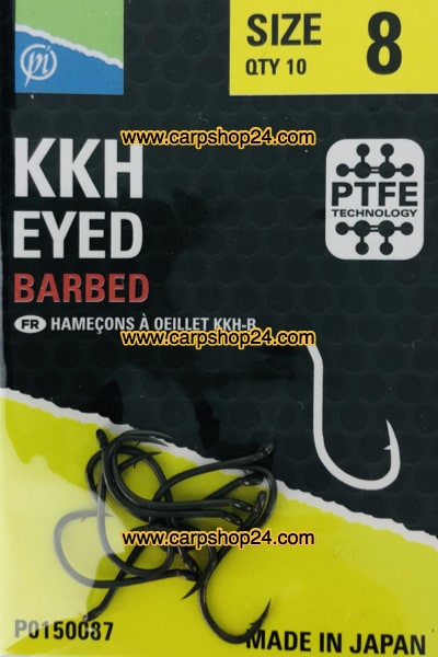 Preston KKH Eyed Barbed Haaken Weerhaak Oog Nr 8 P0150087