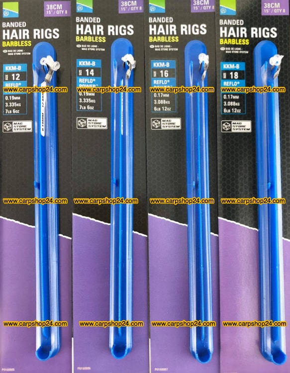 Preston KKM-B Mag Store Banded Hair Rigs Onderlijnen 38cm