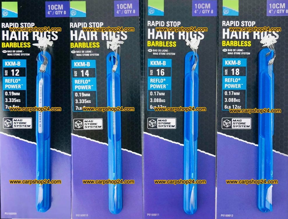 Preston KKM-B Rapid Stop Hair Rigs Barbless Onderlijnen Weerhaakloos 10cm