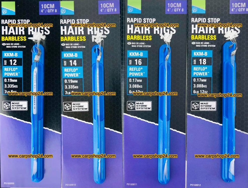 Preston KKM-B Rapid Stop Hair Rigs Barbless Onderlijnen Weerhaakloos 10cm