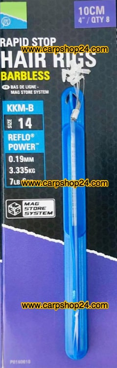 Preston KKM-B Rapid Stop Hair Rigs Barbless Onderlijnen Weerhaakloos 10cm Haak 14 0.19mm P0160010