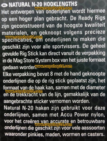 Preston Natural N-20 Hooklengths Barbed Onderlijnen Weerhaak