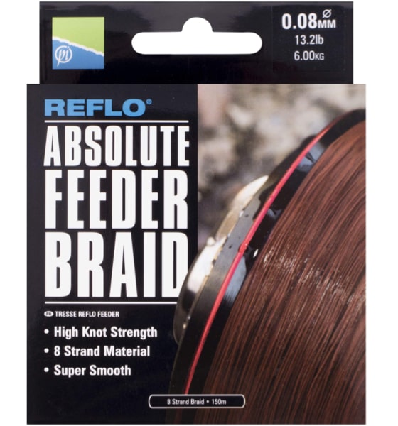 Preston Reflo Absolute Feeder Braid Gevlochten Draad 0.08mm 150m P0280003
