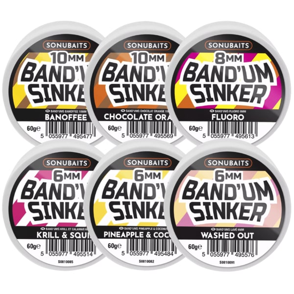BAND'UM SINKERS 6mm, 8mm, 10mm