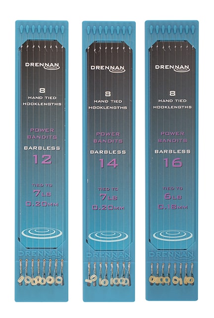 drennan power bandits barbless hooklengths onderlijnen