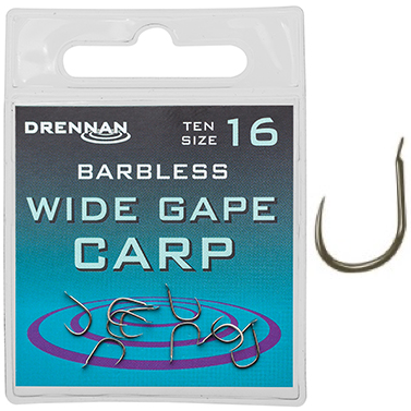 Drennan barbless wide gape carp spade end  haak