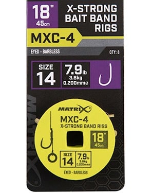 Matrix MXC-4 18" 45cm x-strong bait band rigs onderlijnen size 14