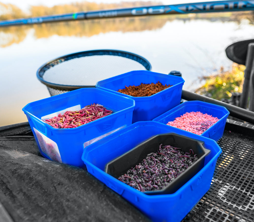 preston bait tubs blauw aasbak madendoos