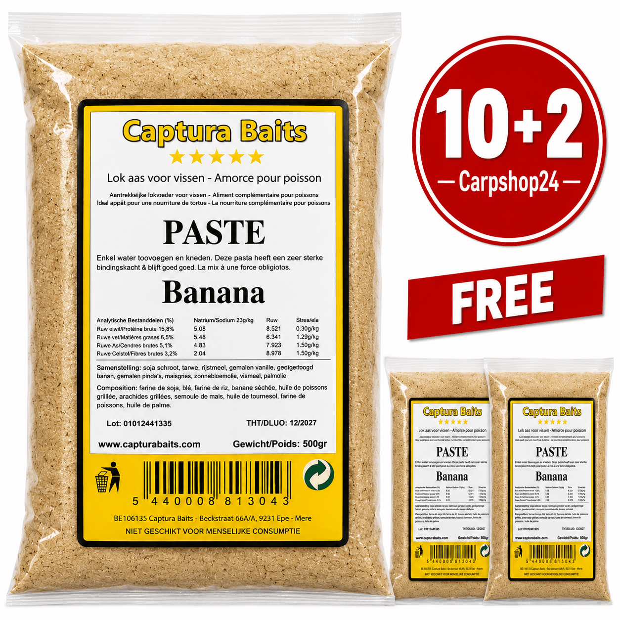 Captura-Baits-Paste-Banana-scopex-10+2-Pakket-Deal