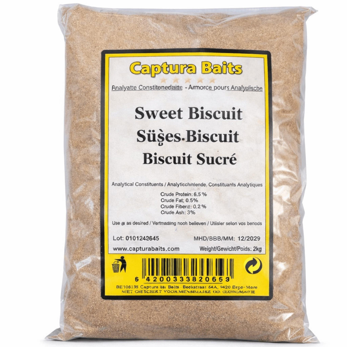 Captura Baits Sweet Biscuit 2kg zoet koekjesmeel vrijstaande verpakking