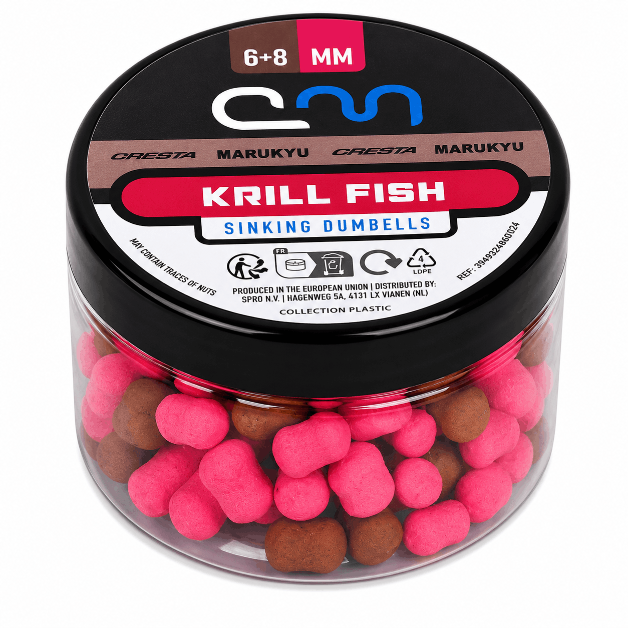 Cresta-Marukyu-Dumbell-Sinkers-Krill-fish-pink-brown