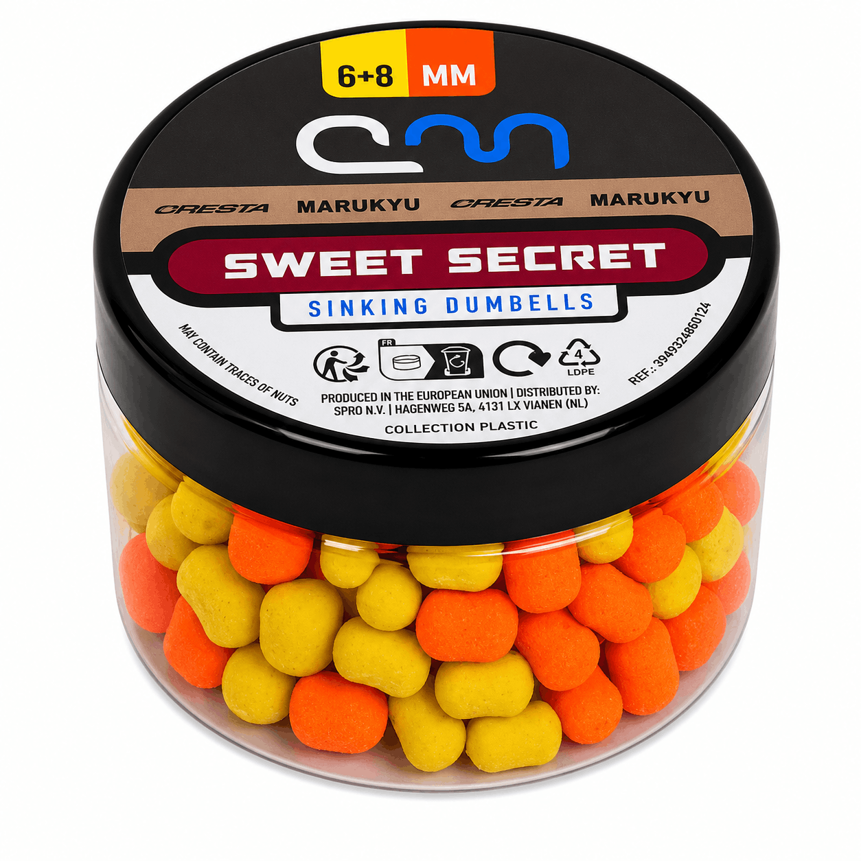 Cresta-Marukyu-Dumbell-Sweet-Secret-Sinkers-orange-yellow