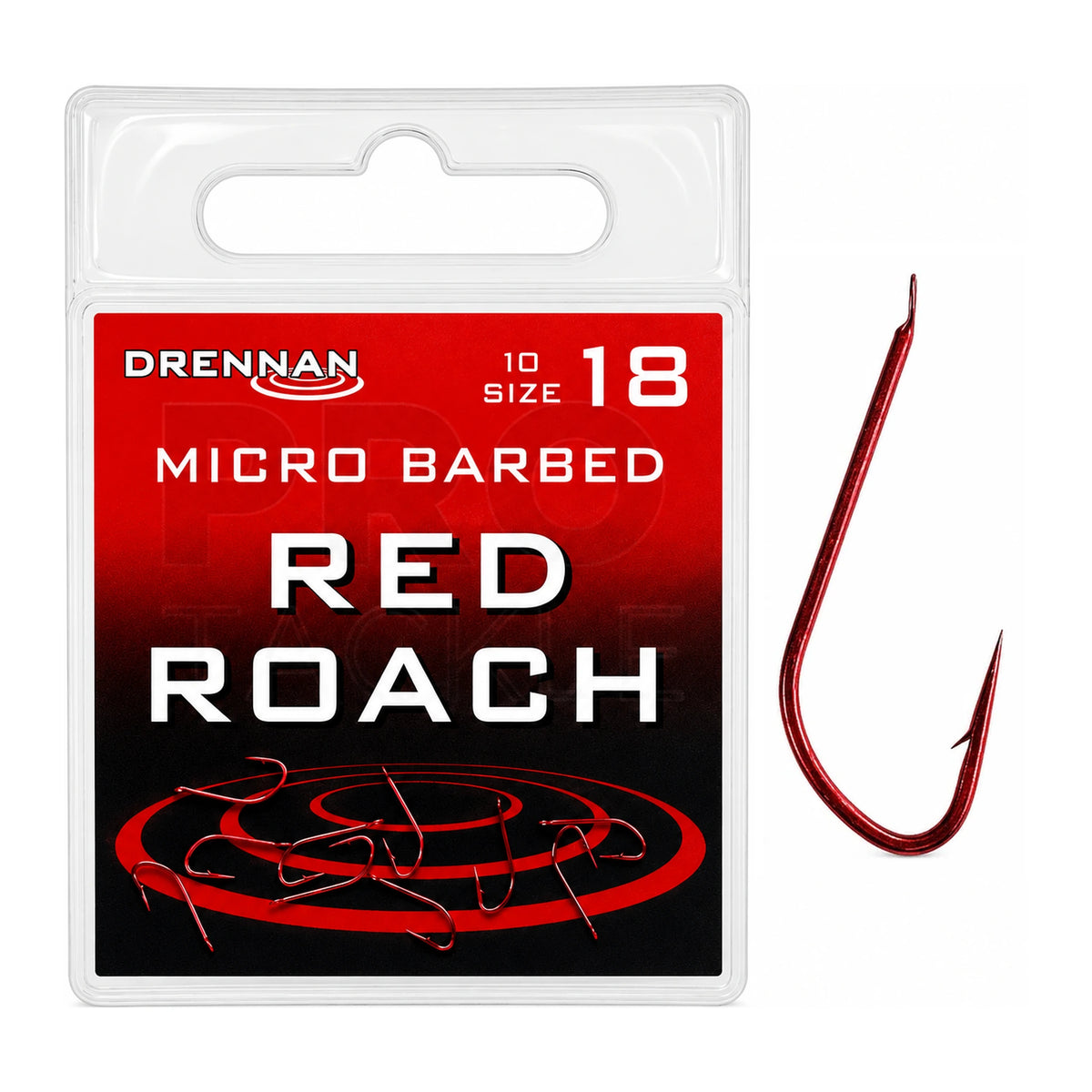 Drennan Red Roach Micro Barbed rode vishaak maat 18 met verpakking