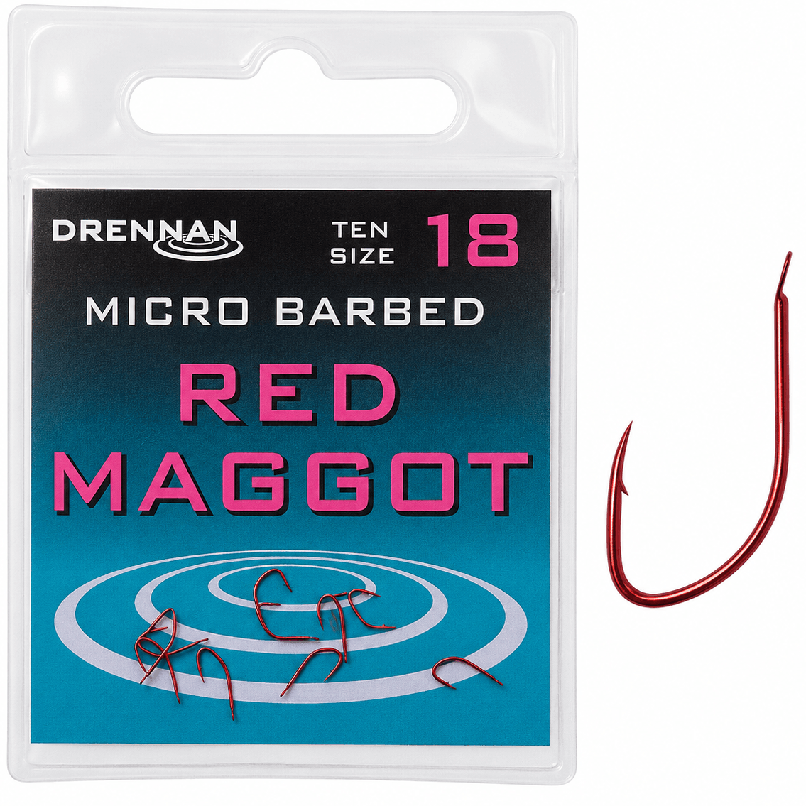 Drennan-red-maggot-micro-barbed-size-18