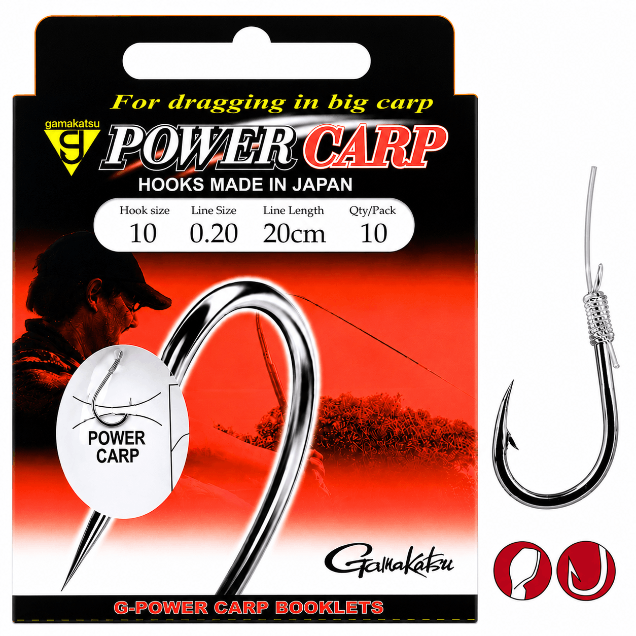Gamakatsu-power-carp-booklet-onderlijn-20cm-size-10-020mm