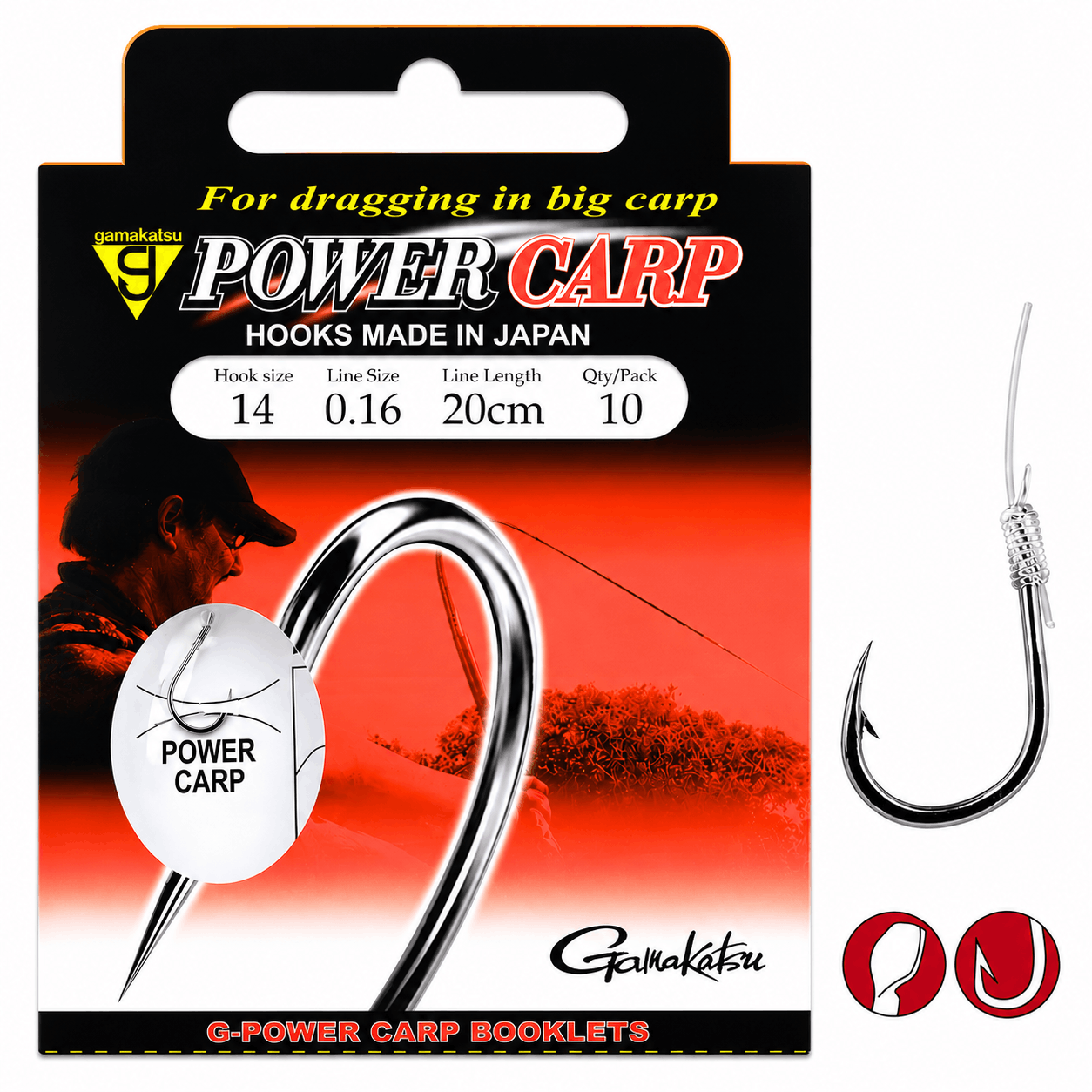 Gamakatsu-power-carp-booklet-onderlijn-20cm-size-14-016mm