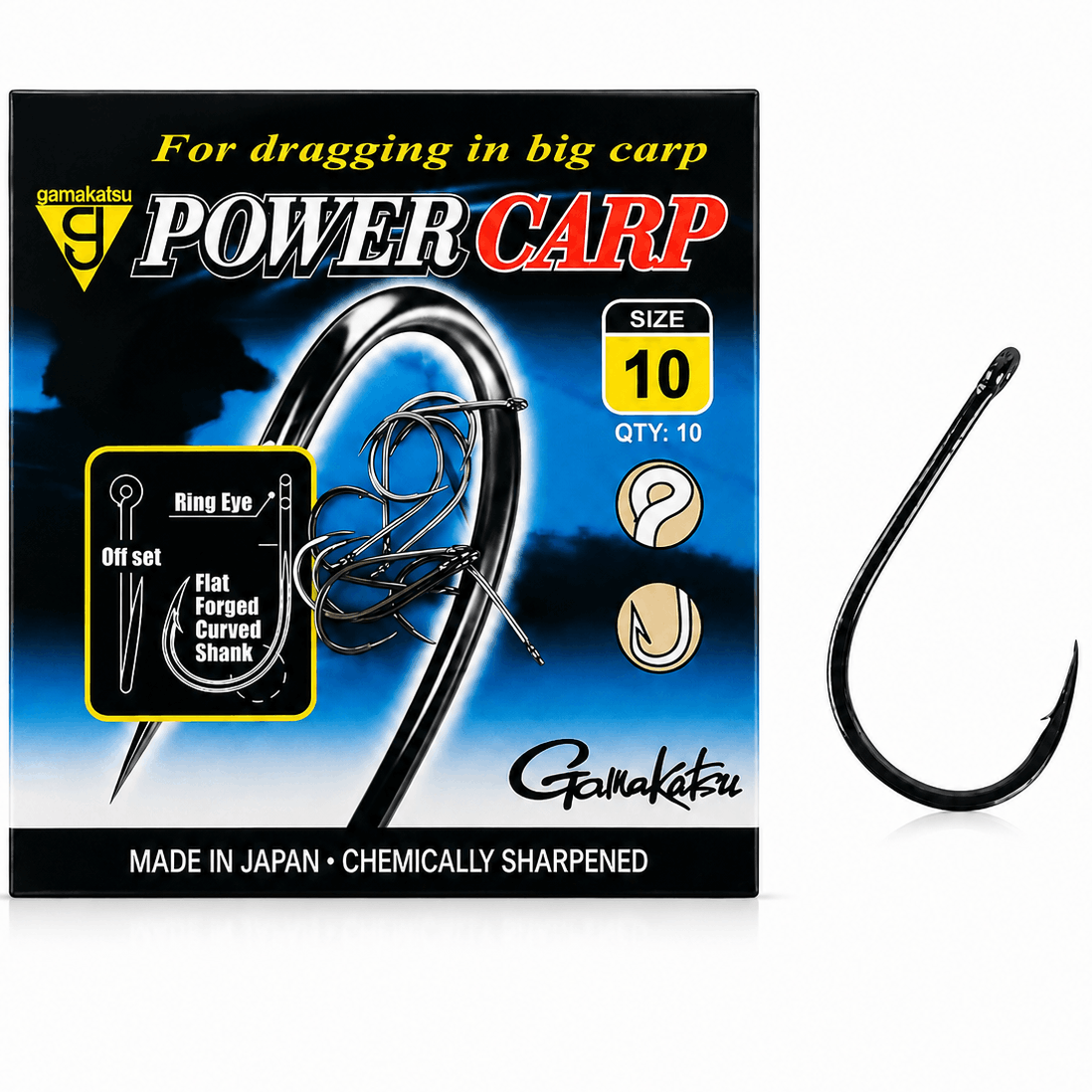 Gamakatsu-power-carp-eyed-barbed-size-10