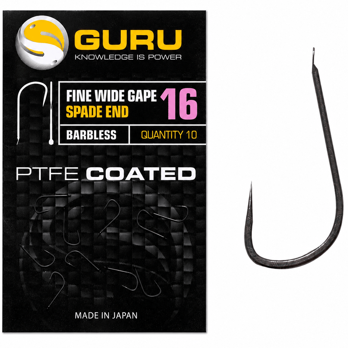 Guru-fine-wide-gape-spade-end-barbless-size-16