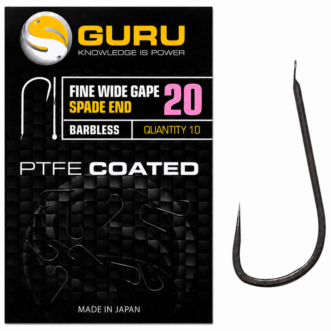 Guru-fine-wide-gape-spade-end-barbless-size-20