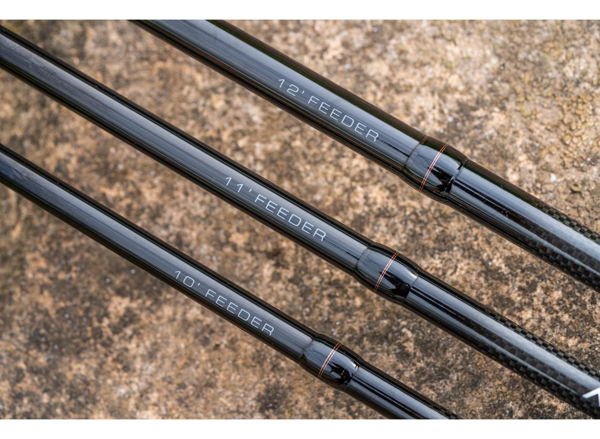 Guru Aventus SR Light Feeder, details van 10ft-, 11ft- en 12ft-blankmarkeringen