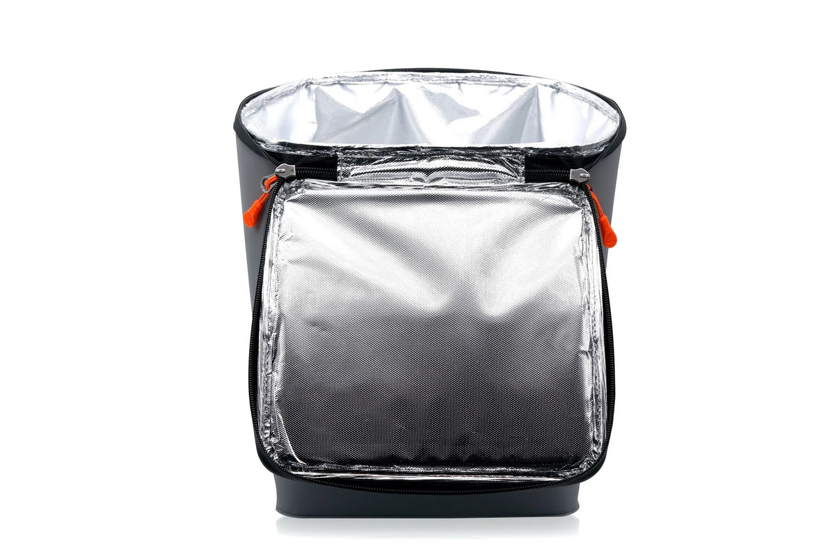 Guru Fusion Mini Cool Bag – geopende tas met zilverkleurige voering
