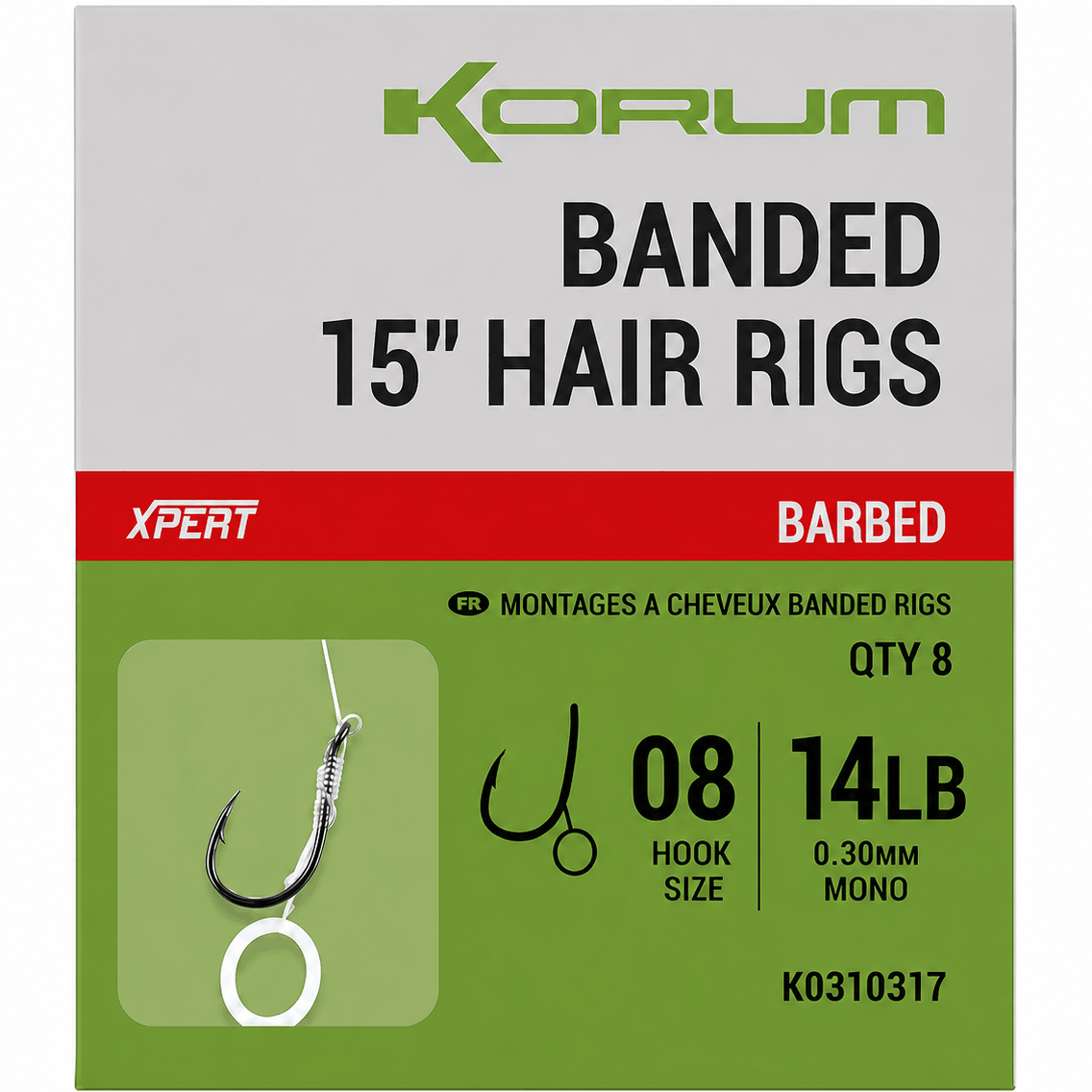 KORUM-BANDED-HAIR-RIGS-BARBED-15-inch--size-08-030m
