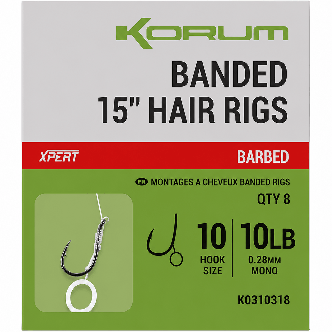 KORUM-BANDED-HAIR-RIGS-BARBED-size-10-028m
