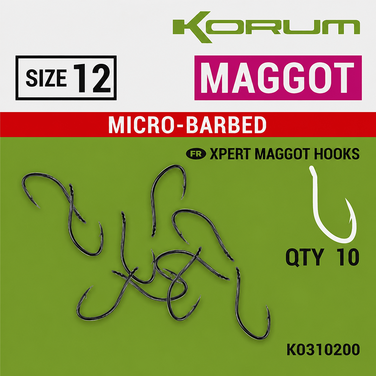 Korum-xpert-maggot-micro-barbed-size-12
