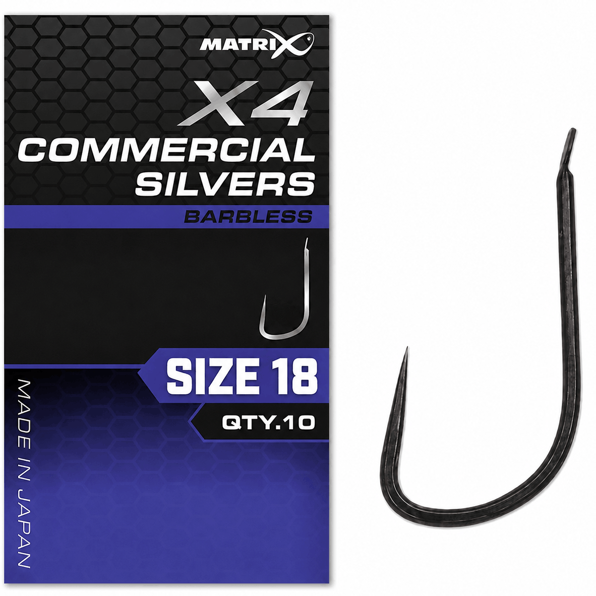 MATRIX-X4-COMMERCIAL-SILVERS-barbless-size-18