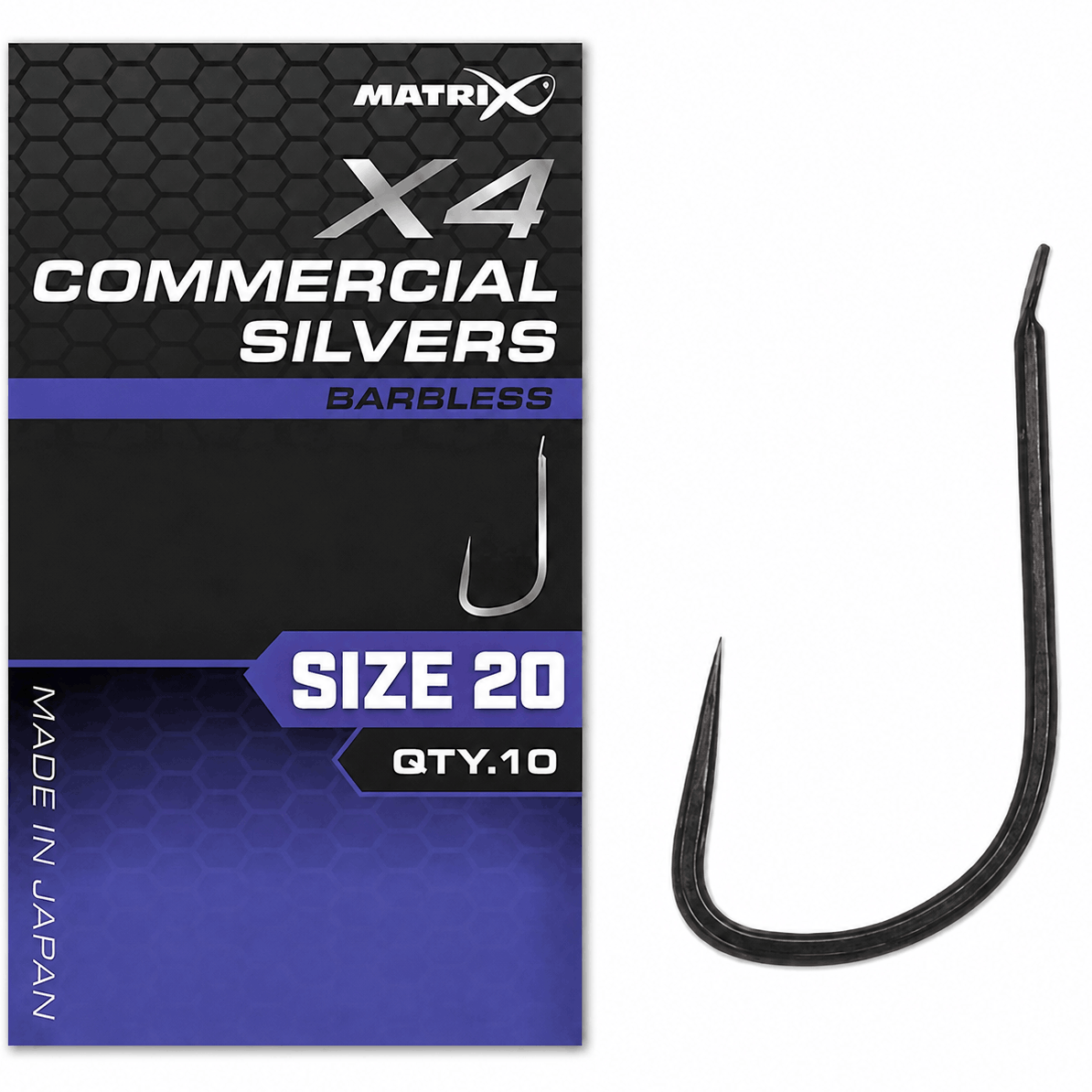 MATRIX-X4-COMMERCIAL-SILVERS-barbless-size-20