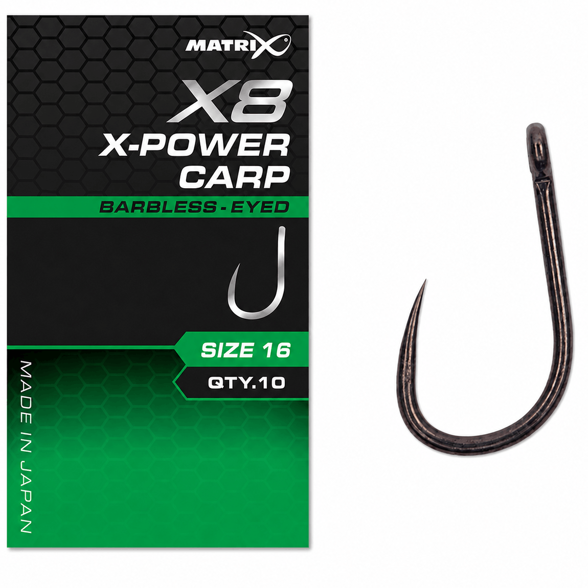 Matrix-X8-X-Power-carp-eyed-barbless-size-16