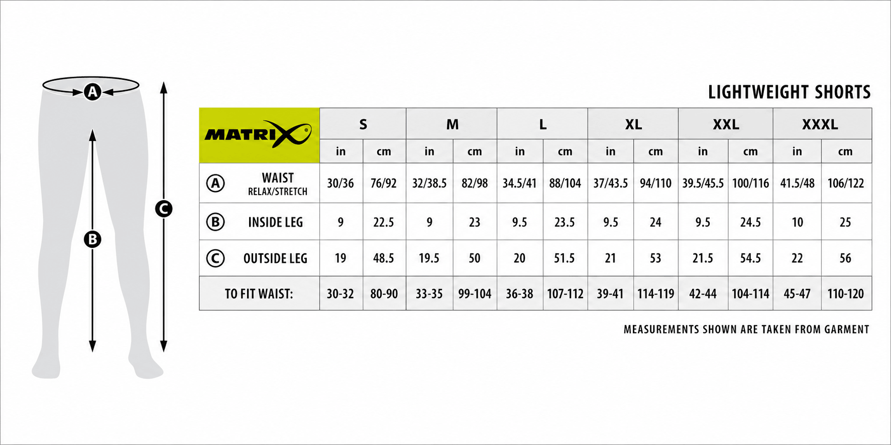 Matrix-lw-short-maattabel