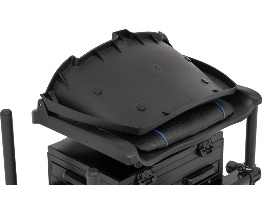 Preston Ignition SL 360 Seatbox – detail van de onderzijde van de draaibare zitting