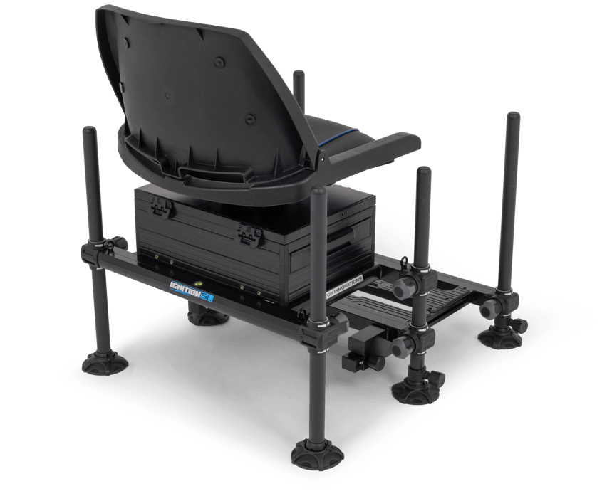 Preston Ignition SL 360 Seatbox – zicht op de opengeklapte zitting en zitkist