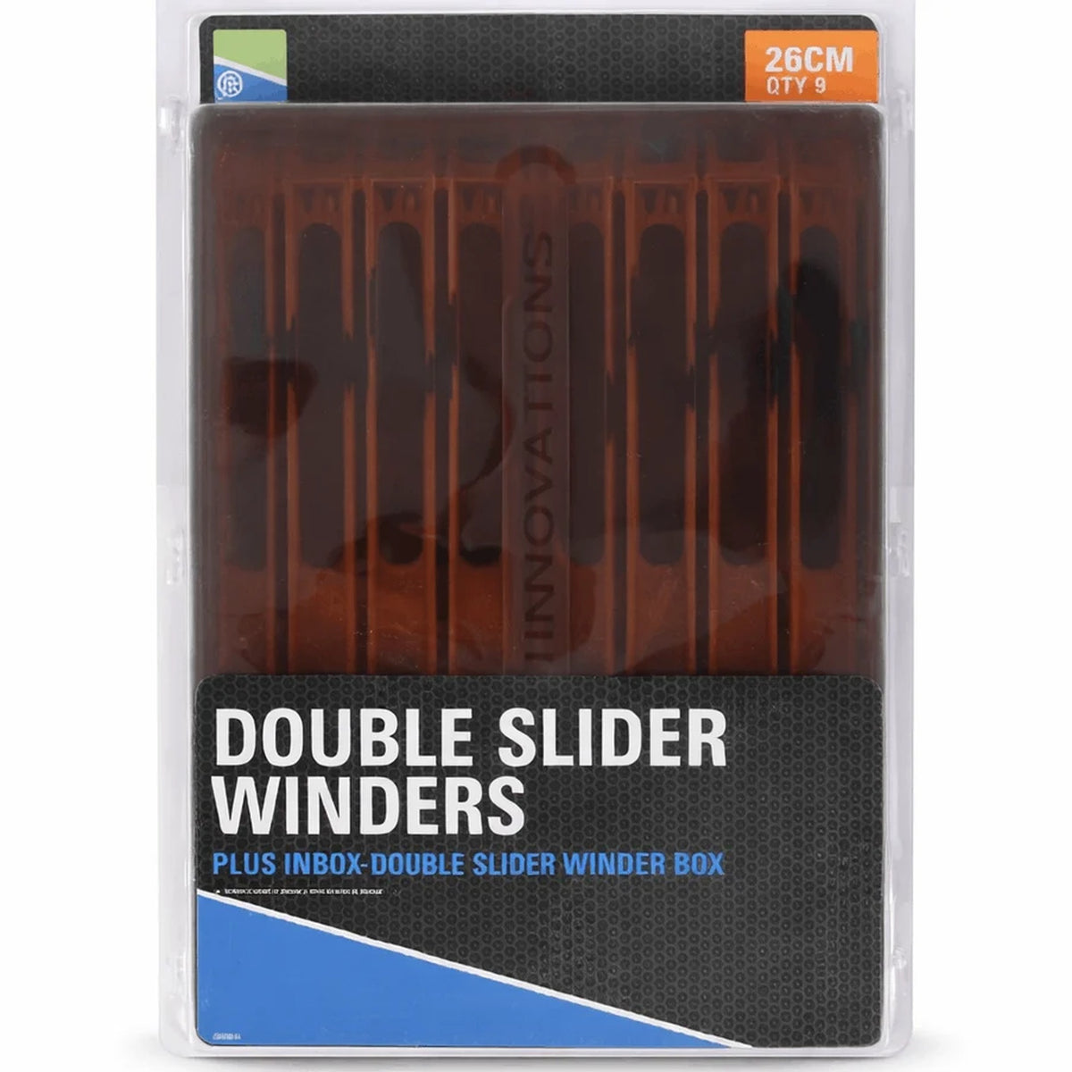 Preston InBox Double Winder Box 26 cm met negen tuigenplankjes