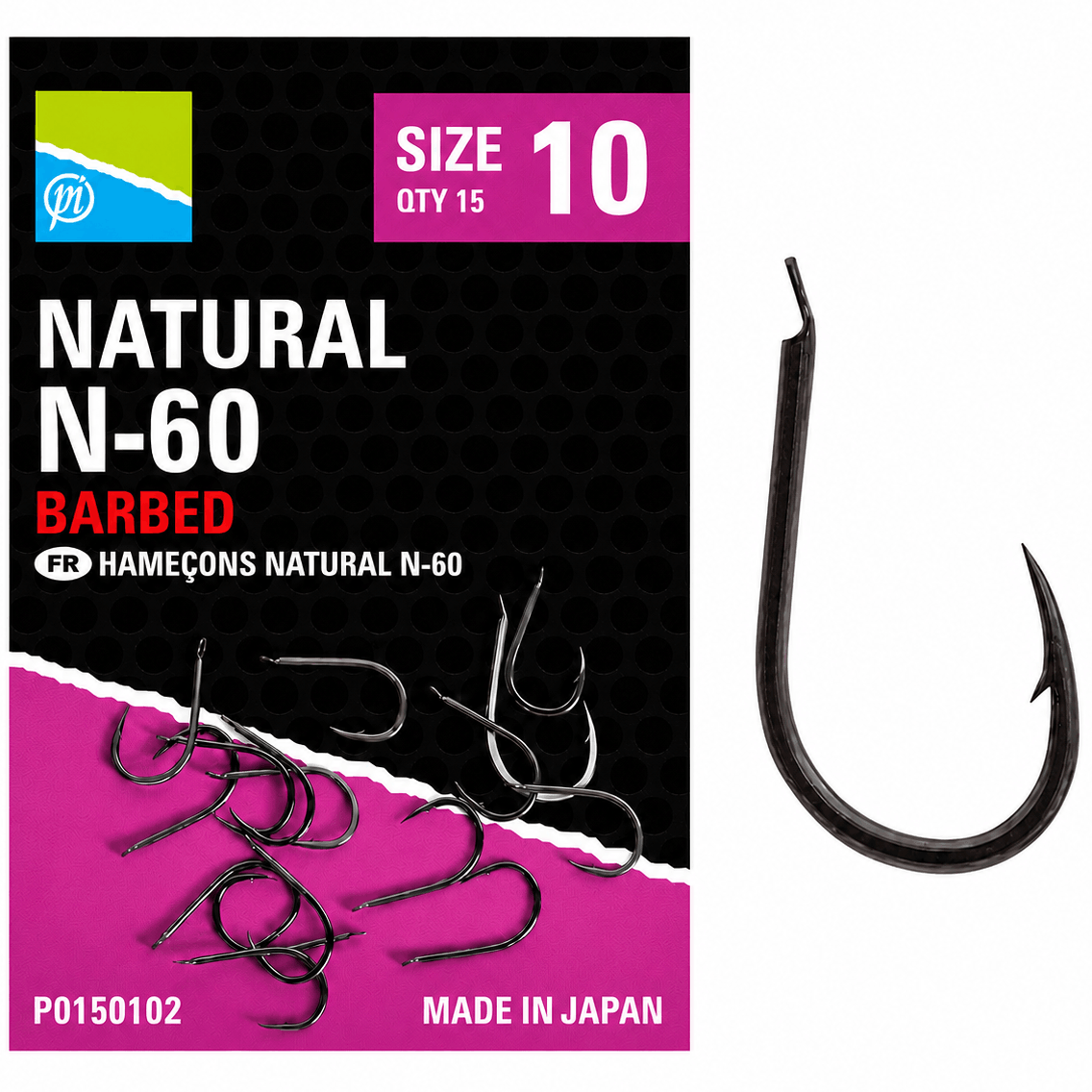 Preston-Natural-N-60-barbed-size-10
