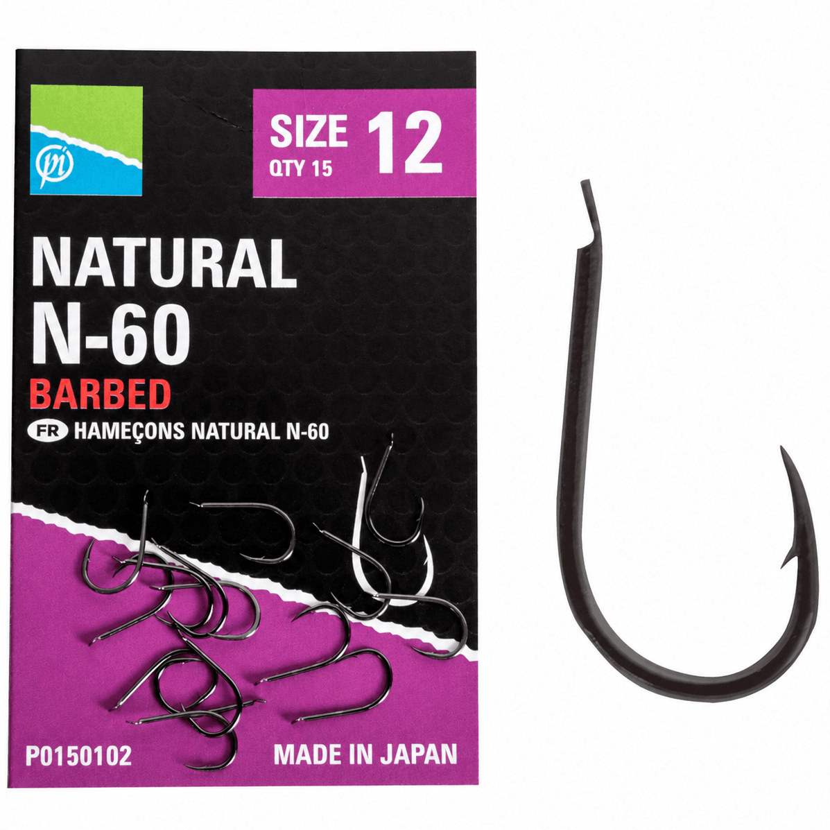 Preston-Natural-N-60-barbed-size-12