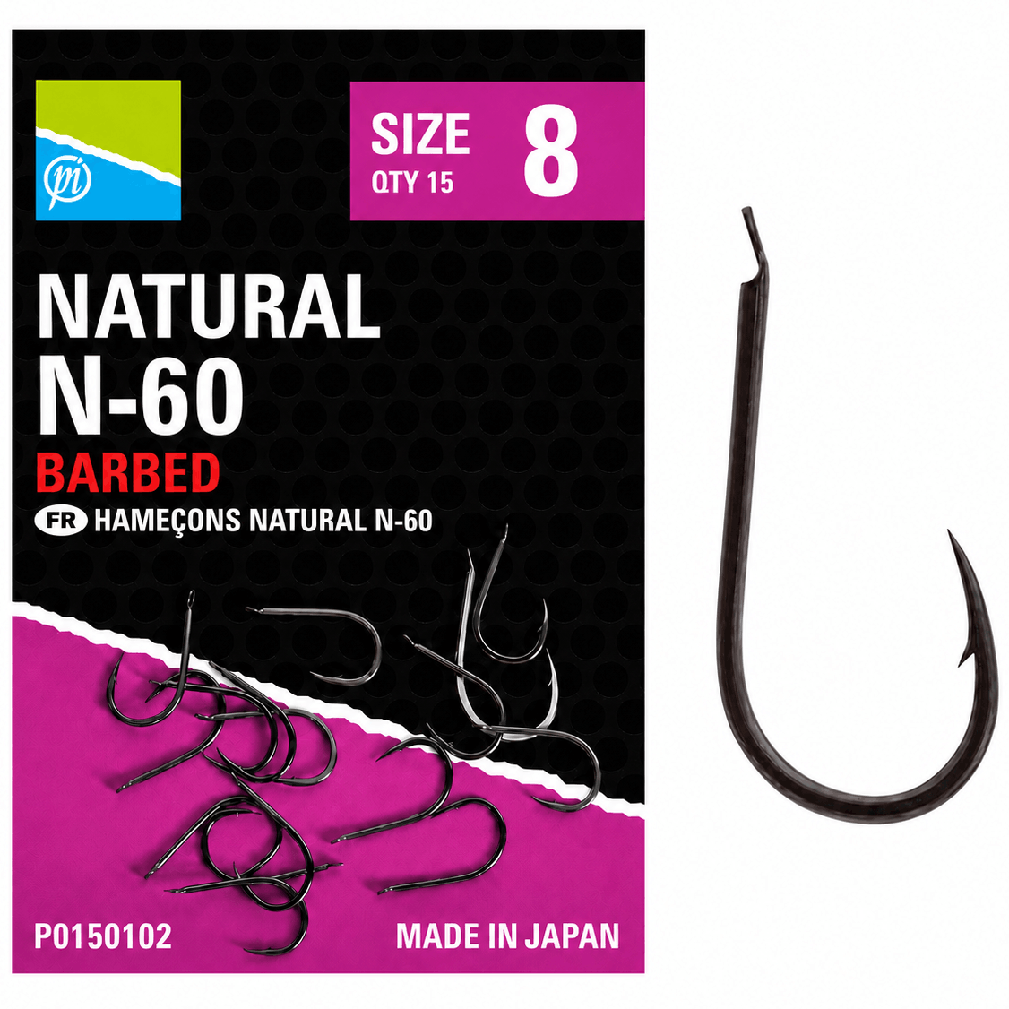 Preston-Natural-N-60-barbed-size-8
