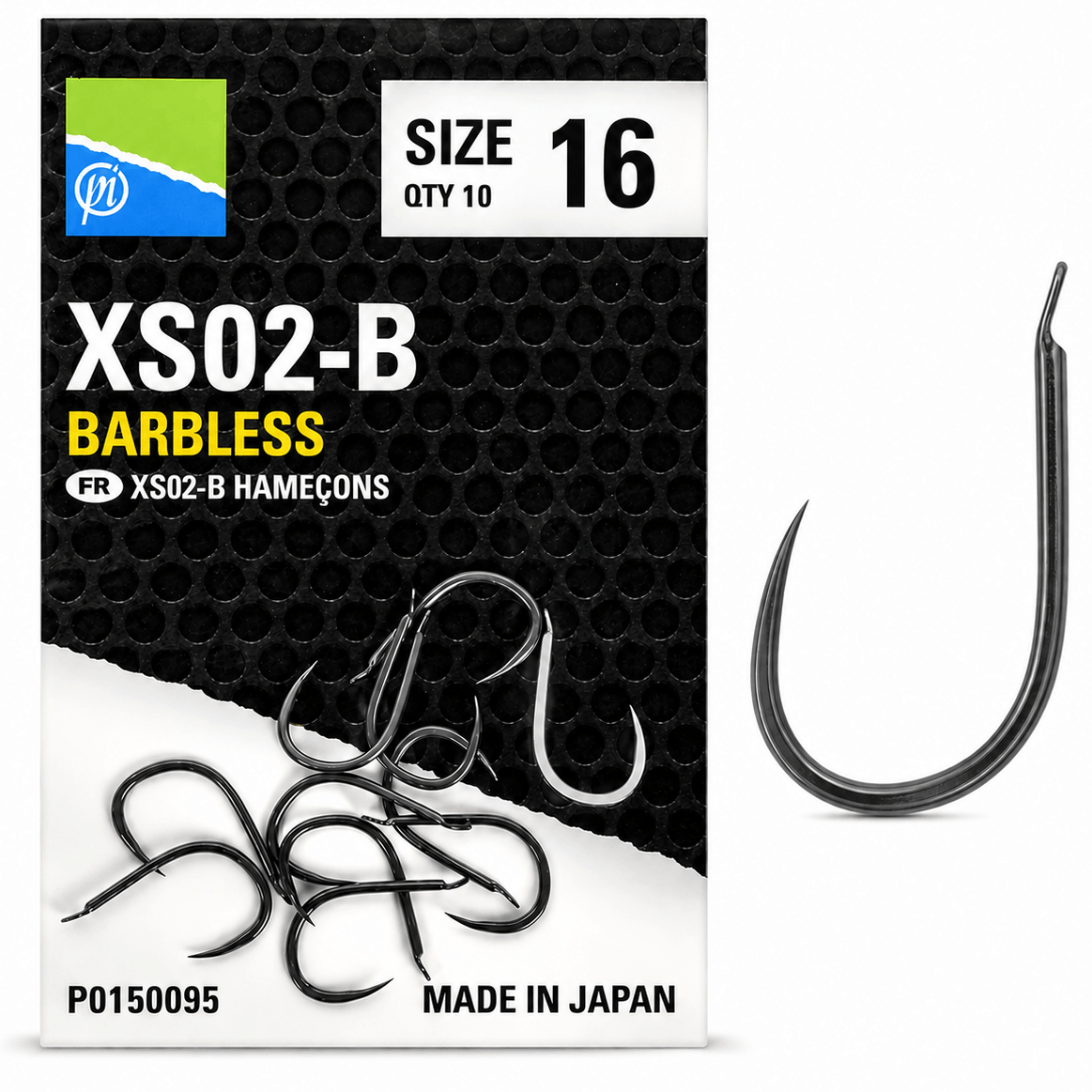 Preston-XS02-B-barbless-haken-size-16