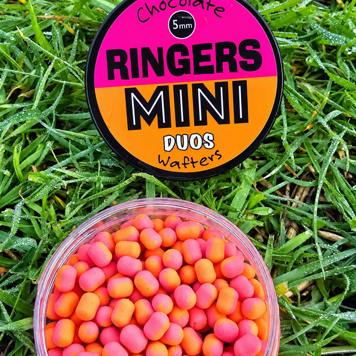 Ringers Mini Duos Wafters 5mm orange pink detail