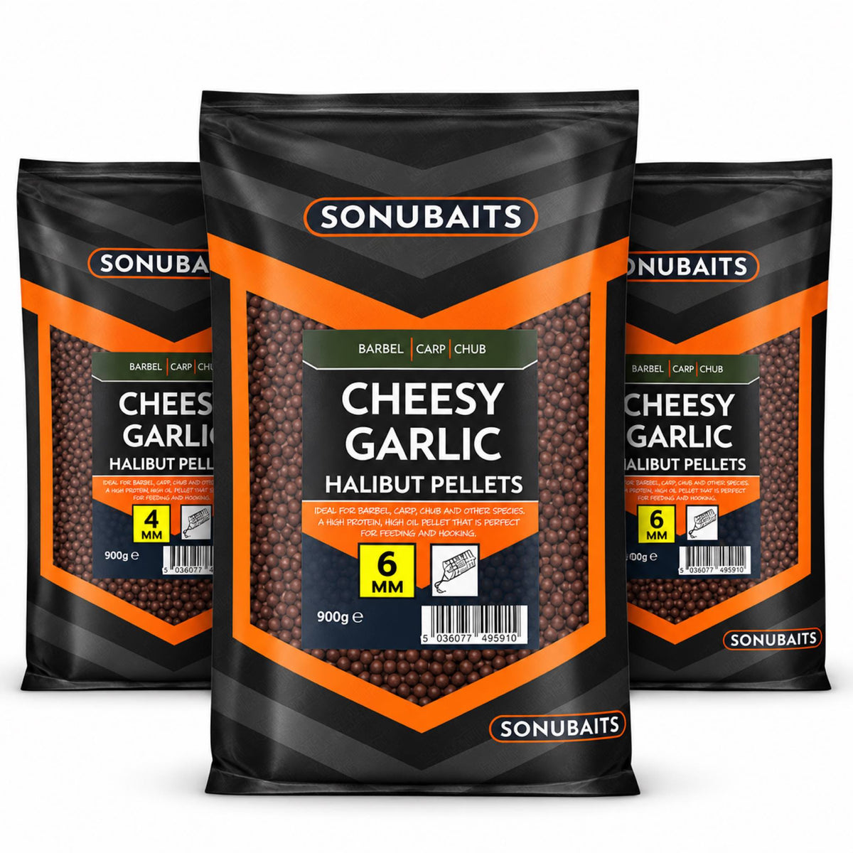 Sonubaits Cheesy Garlic Halibut Pellets 900g assortiment