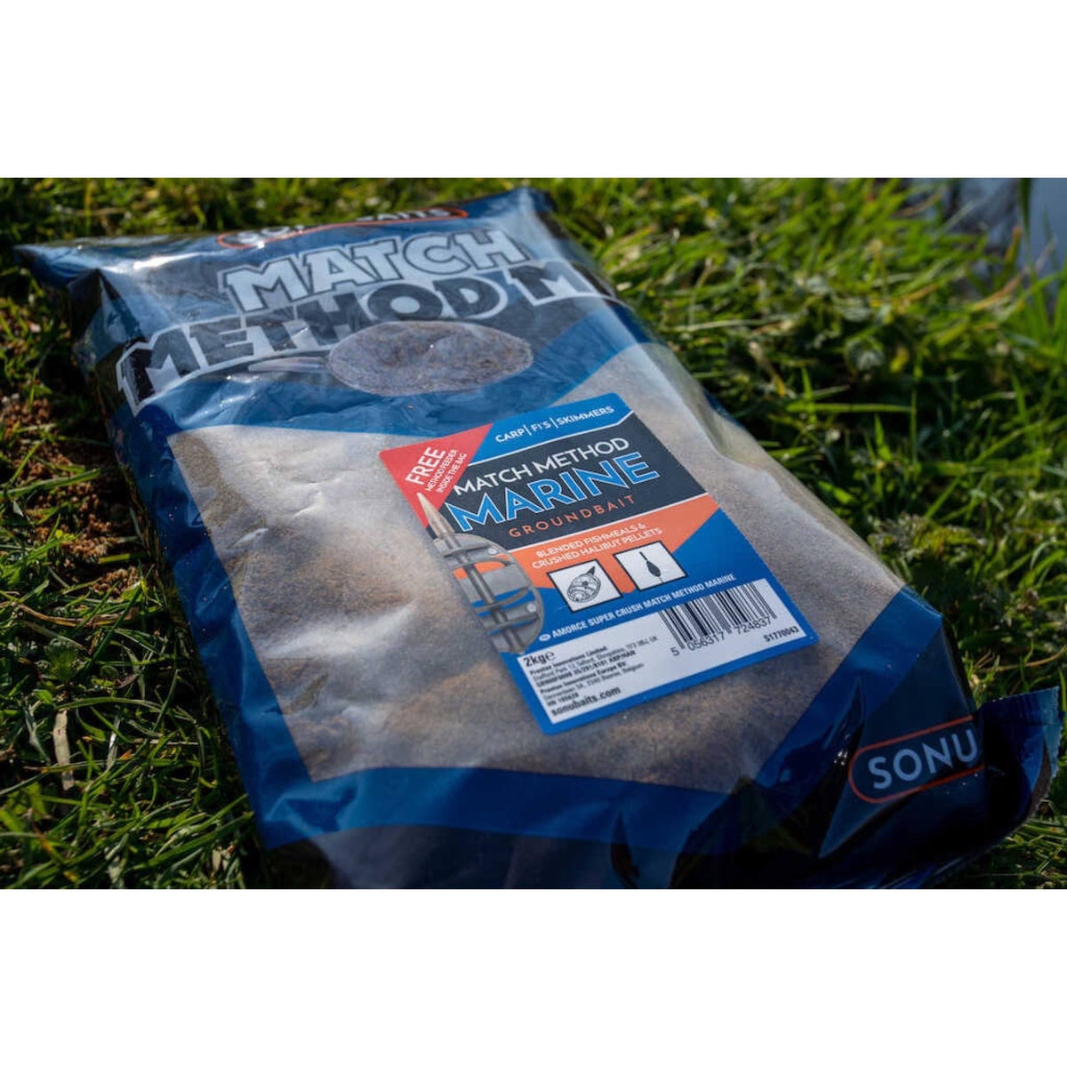 Sonubaits Match Method Mix Marine 2kg verpakking aan de waterkant