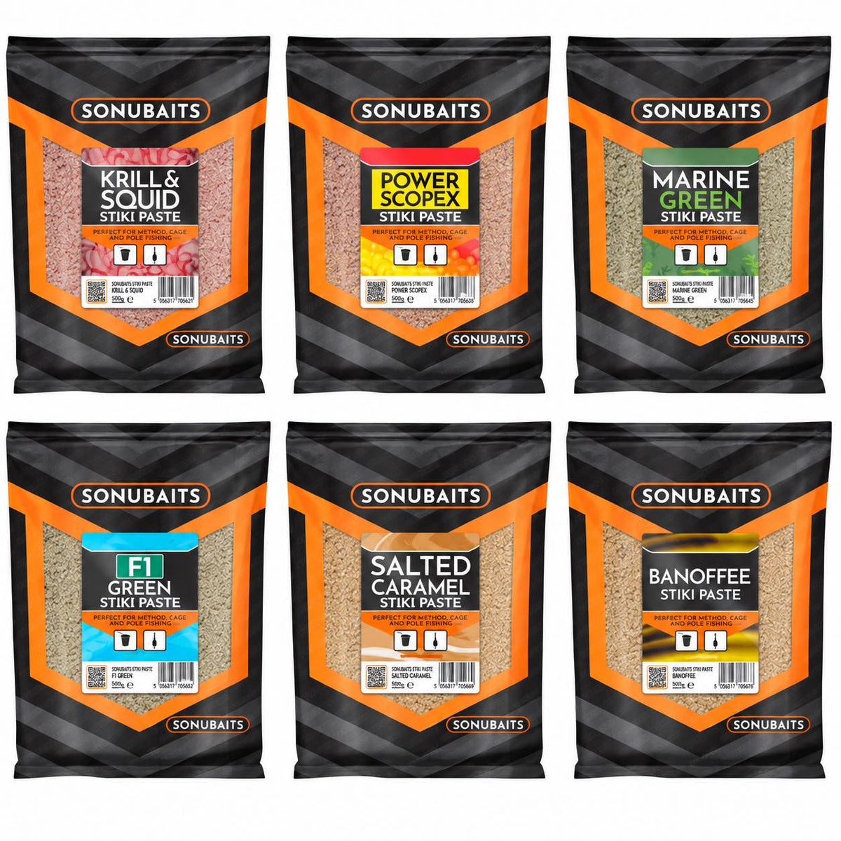 Sonubaits Stiki Paste 500g zes smaken assortiment