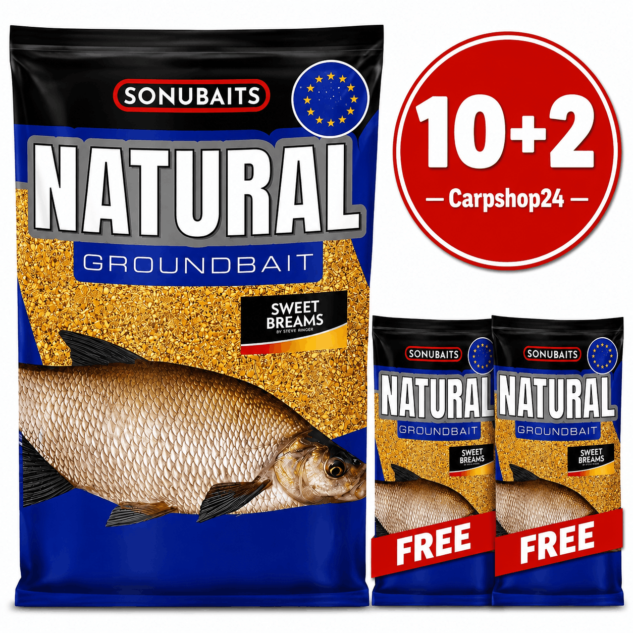 Sonubaits_Natural_Groundbait_Sweet_Breams_10+2-Pakket-Deal