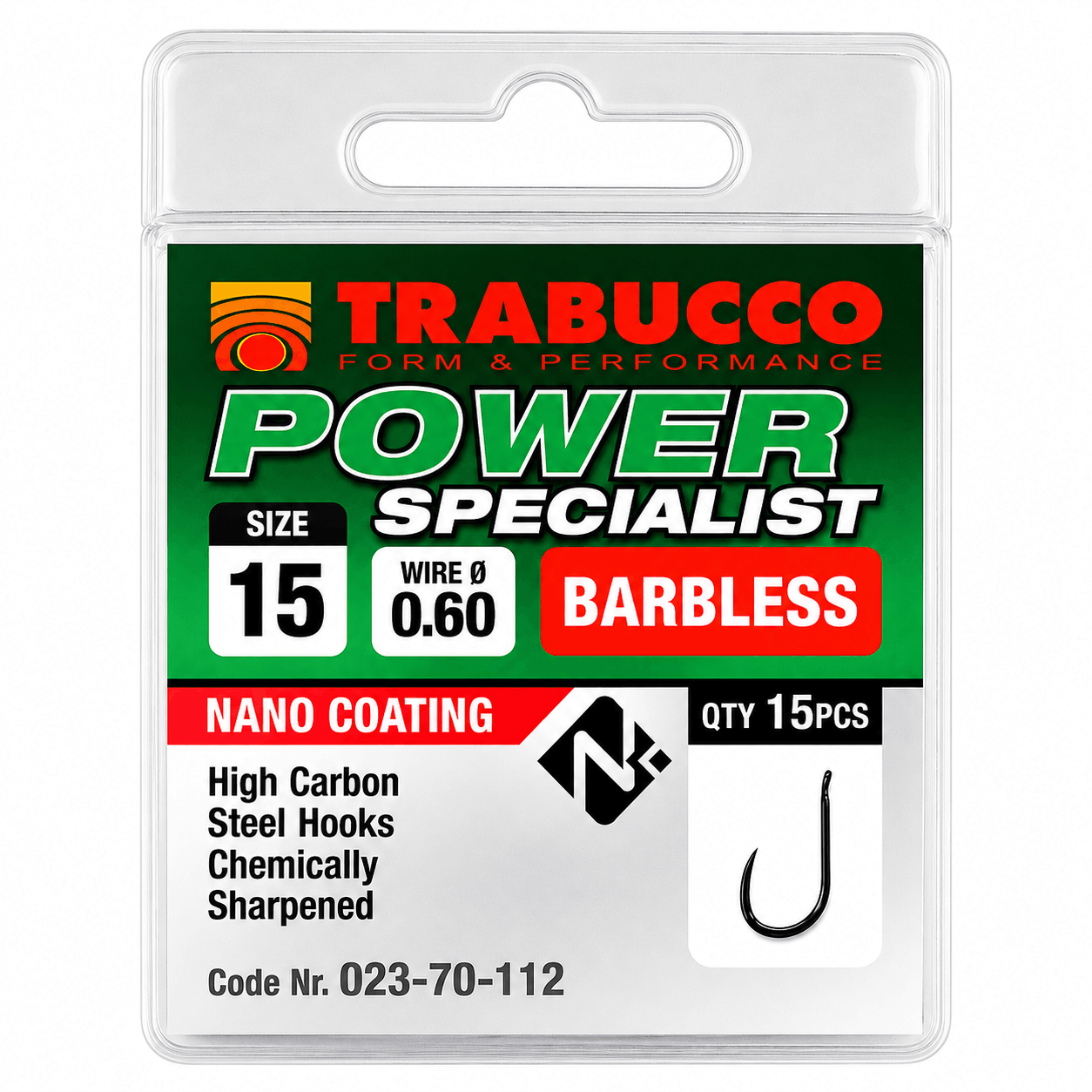 Trabucco-Power-Specialist-Barbless-Haken-size-15