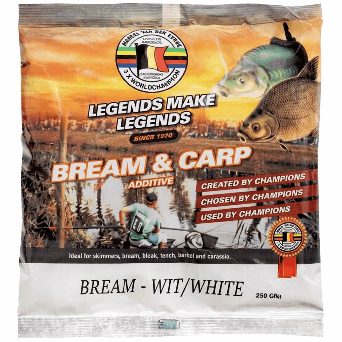 Van Den Eynde Bream White 250g verpakking met rode accenten