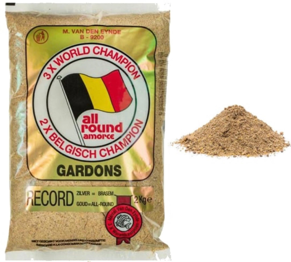 Van Den Eynde Record Gold Groundbait 2kg Naturel met voerstructuur