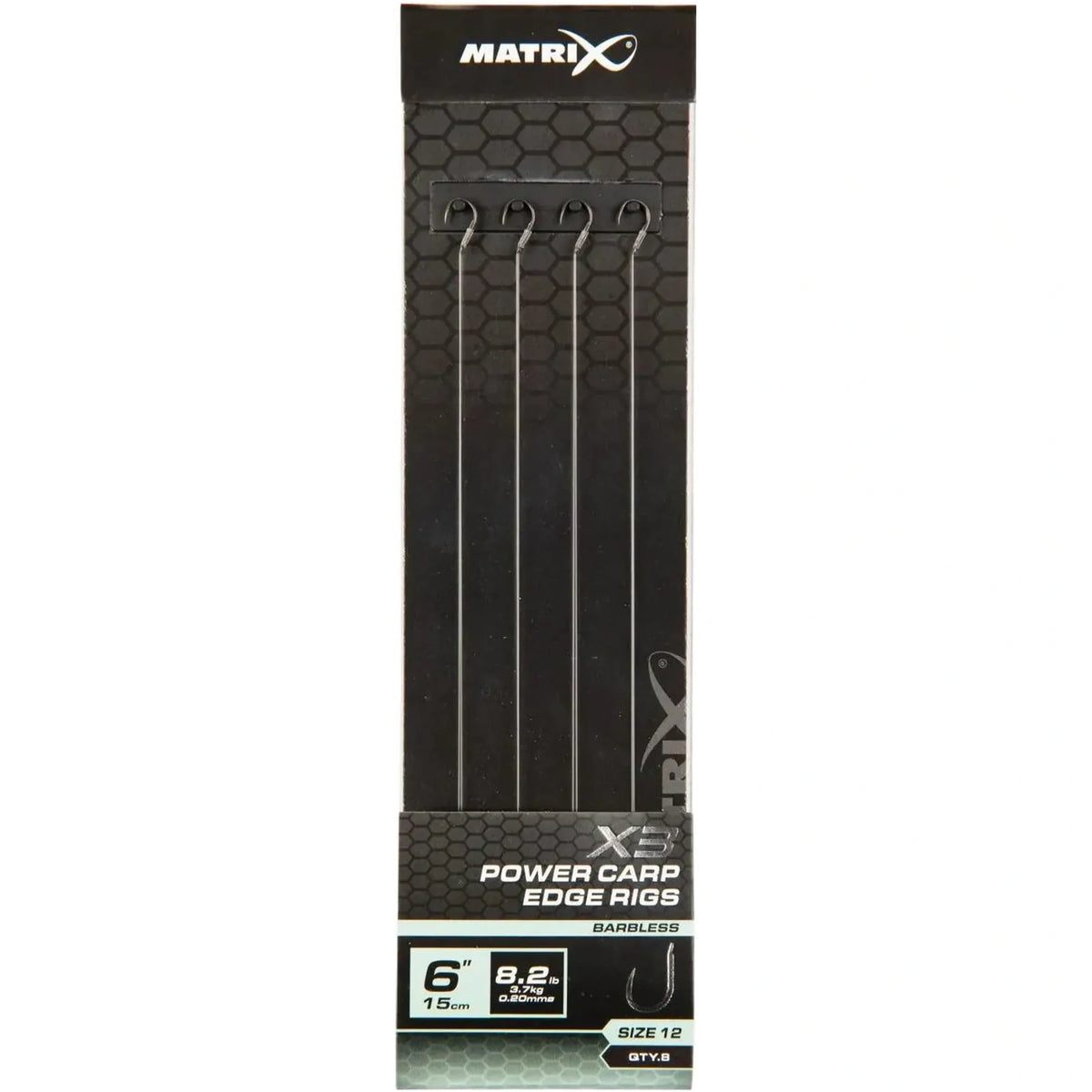Matrix X3 Power Carp Edge Rigs 6 inch / 15 cm – haak 12, 0.20 mm, zonder weerhaak